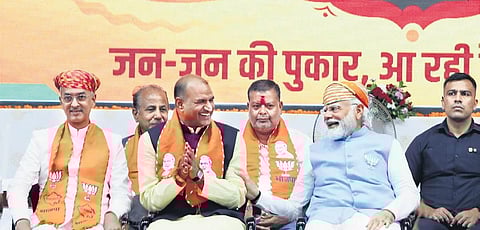 PM Narendra Modi addresses a public meeting in Udaipur on Thursday | pti