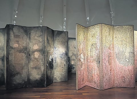 (Carte Blanche). The work comprises Japanese Shoji and Fusuma patterns to create a non-concrete architectural experience.