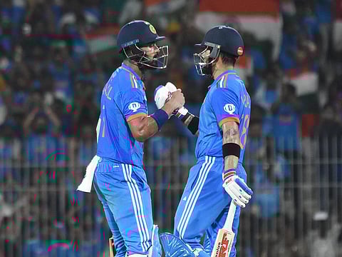 Indian batters during the ICC Men's Cricket World Cup match between India and Australia. (Photo | Ashwin Prasath)
