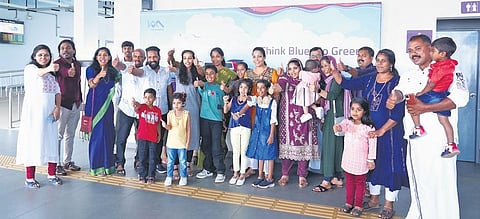 The organ transplant recipients who took a ride on Kochi Water Metro on Tuesday