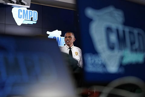 Charlotte-Mecklenburg Police Chief Johnny Jennings speaks during a news conference, Wednesday, Nov 15, 2023. (Photo | AP)