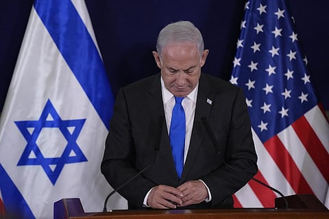 FILE - Israel's Prime Minister Benjamin Netanyahu makes statements with US Secretary of State Antony Blinken, after their meeting in Tel Aviv, Thursday, Oct. 12, 2023. (Photo | AP)