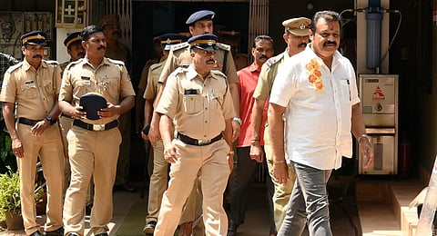 Suresh Gopi arriving at the Nadakkavu police station for interrogation.(Photo | E Gokul , EPS)