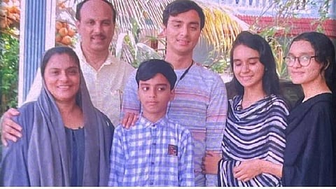 The family photo of Haseena along with her husband and children. (Photo | Express)
