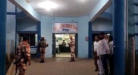 The blast took place near Bade Gobra village when a polling team was returning after conducting voting. (Videograb)