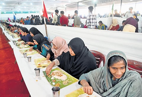 Heavy rush at the food venue at State School Kalolsavam held in Kozhikode earlier this year.(File | Express)