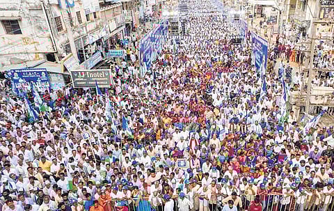 The YSRC’s Samajika Sadhikara Yatra at Rajam in Vizianagaram district | Express