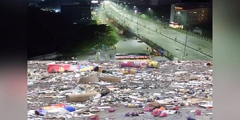 Littered roads after Diwali. For representational purpose (Photo | ANI)