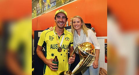 Mitchell Starc (L) and Alyssa Healy have helped win 11 ICC trophies for Australia. (Photo | ICC)