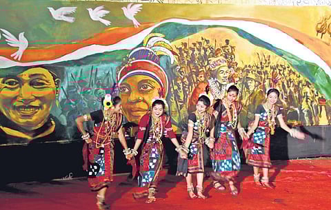 FILE - Artistes performing Sambalpuri dance during valedictory ceremony of Kala Kumbh in Bhubaneswar. (Phone | Irfana)