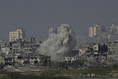 FILE: Smoke rises following an Israeli airstrike in the Gaza Strip, as seen from southern Israel, Tuesday, Oct. 31, 2023. (Photo | AP)