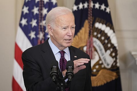 President Joe Biden speaks during an event on protecting retirement security against what are commonly referred to as 'junk fees' in the State Dining Room of the White House. (Photo | AP)