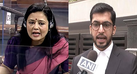 Advocate Jai Dehadrai (R), in a letter, accused TMC MP Mahua Moitra (L) of asking questions in the parliament in return for bribes. (Photos | PTI, ANI)
