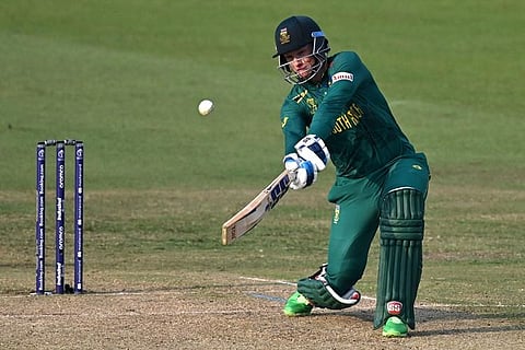 Van der Dussen in action against New Zealand.