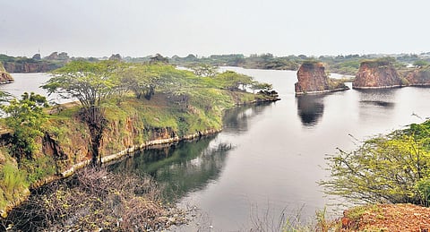 Surplus water from the Chembarambakkam reservoir would be stored at the Sikkarayapuram quarry. (Photo | Martin Louis)