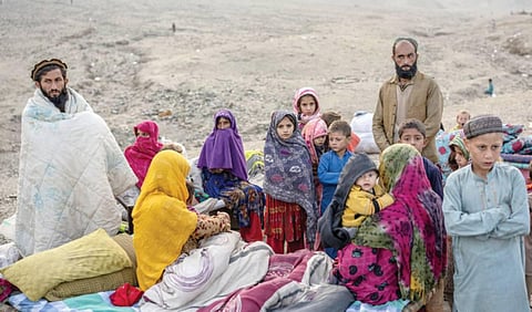 These Afghan refugees settled in a camp near the Torkham Pakistan-Afghanistan border in Torkham, Afghanistan. (AFP)