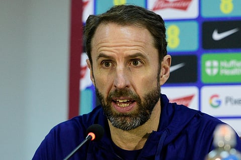 England's manager Gareth Southgate attends a press conference ahead of the UEFA EURO 2024 Group C qualification match between North Macedonia and England on November 19, 2023. (Photo | AFP)