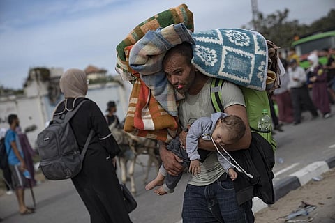 Palestinians flee to the southern Gaza Strip (Photo | AP)