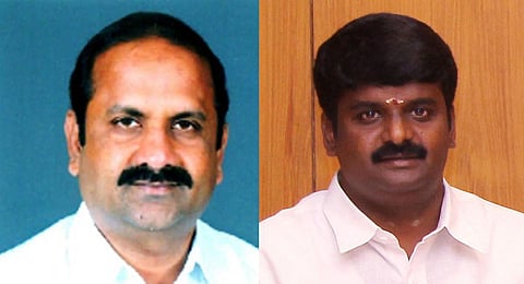 Former AIADMK ministers BV Ramanaa and C Vijaya Baskar. (Photo | Express)