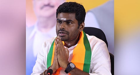 TN BJP president K Annamalai in Hyderabad | Sri Loganathan Velmurugan