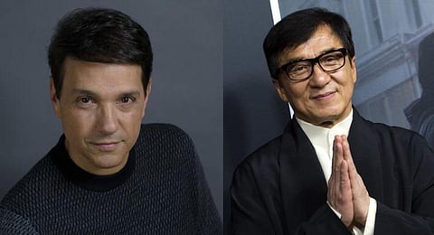 Actors Ralph Macchio and Jackie Chan.