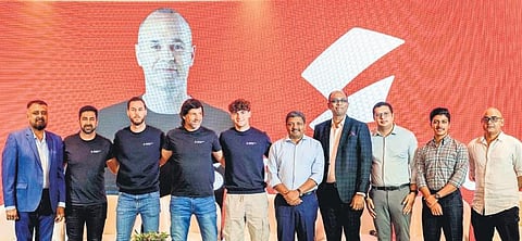 Officials of KFA and Super League Kerala with trainers of Andres Iniesta Scouting academy (in black T-shirts)