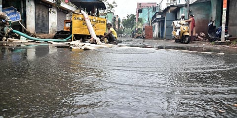Localities inundated following incessant rains in North Chennai on Wednesday (Photo | P Jawahar, EPS)