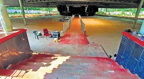 The entrance to the Cusat amphitheatre. (Photo | T P Sooraj)