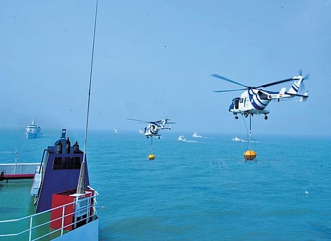 Indian Coast Guard and other agencies hold the oil spill response exercise | express