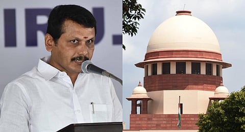 Supreme Court on Tuesday refused to entertain the bail plea of DMK minister V Senthil Balaji, who was arrested by the Enforcement Directorate in a money laundering case. (Photo | Special arrangement)