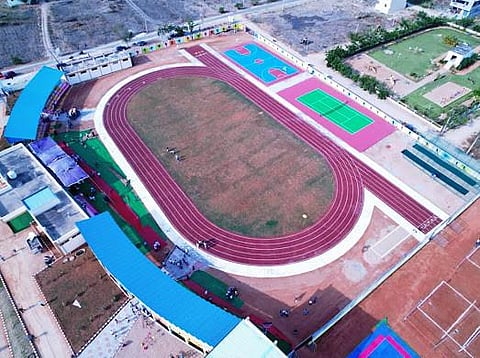 An aerial view of the mini stadium in Sircilla. (Photo | Express)
