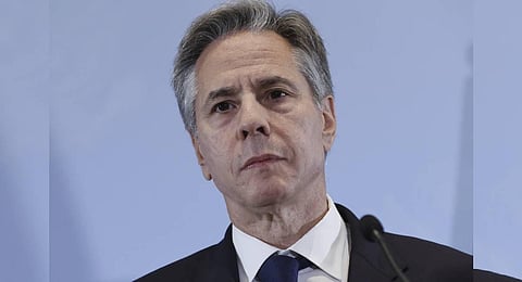 U.S. Secretary of State Antony Blinken attends a press conference, in Tel Aviv, Israel, Friday, Nov. 3, 2023 | AP