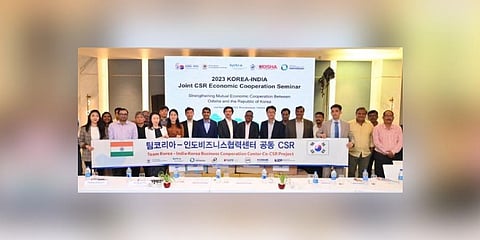 Team Korea and state govt officials in Bhubaneswar on Thursday | Express