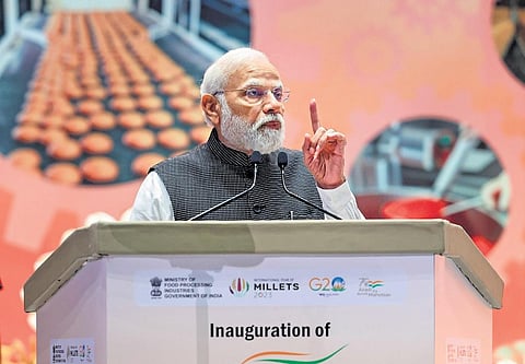 PM Modi at the World Food India 2023 event in New Delhi on Friday | pti