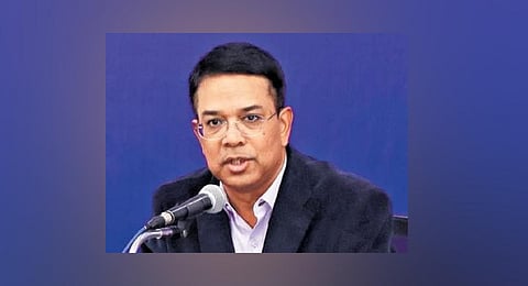 CEO Vikas Raj addresses the media on Friday. (Photo | Sri Loganathan Velmurugan, EPS)