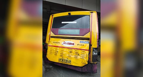 Sources said that the speeding bus rammed into the passengers waiting on the platform. The police have arrested the bus driver from the spot. (Photo | Prasant Madugula, EPS)