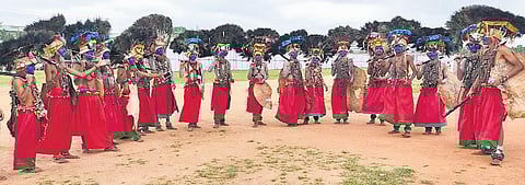 Adivasi tribes mark the beginning of the Ghusadi and Dhandari festivities on Sunday.