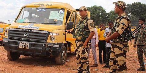 Security personnel prepare to leave for poll duty ahead of Chhattisgarh Assembly elections (Photo | PTI)