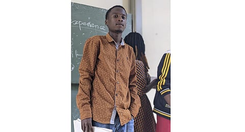 This photo shows Joshua Loitu Mollel in Tanzania earlier in 2023. Mollel was among those identified as hostages taken in Israel by Hamas militants on Oct. 7. (AP)