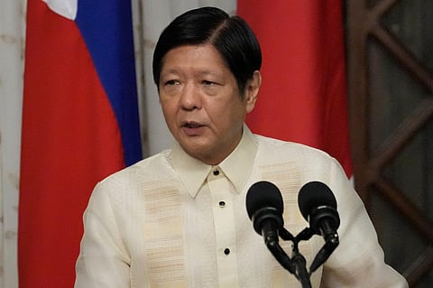 Philippine President Ferdinand Marcos Jr. talks at the Malacanang presidential palace in Manila, Philippines on Nov. 3, 2023. (Photo | AP)