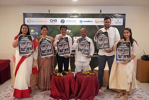 Vizag Junior Theatre Fest poster being launched by the Lit Lantern Society