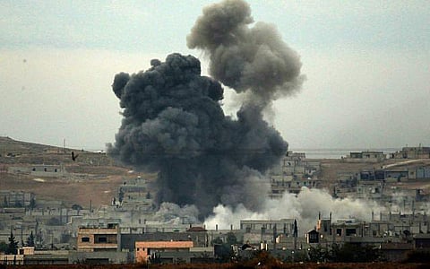 Thick smoke is seen after an US airstrike in Syria (File Photo | AP)