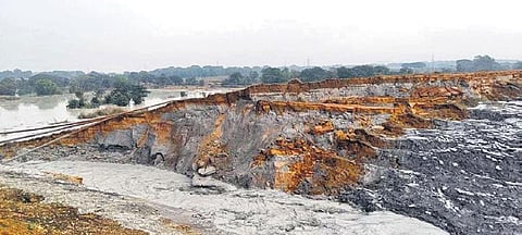 The release from the ash pond flowing all over the village areas | Express