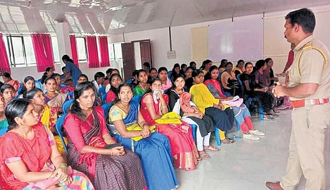 Tribal women attending the learner’s training session organised by MVD