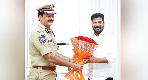 K Sreenivasa Reddy assumed charge as Hyderabad CP on Wednesday and met CM Revanth Reddy in the city