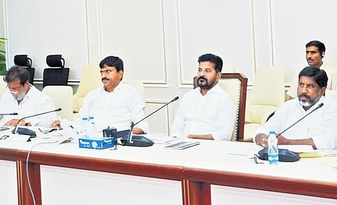 CM Revanth Reddy holds a review meeting on Dharani at Secretariat on Wednesday