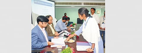CEC officials conduct a review meeting on revision of the electoral rolls in Visakhapatnam on Friday I express