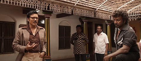 YouTube screengrab from the trailer of Karthik Subbaraj's Jigarthanda Double X starring Raghava Lawrence and SJ Suryah.