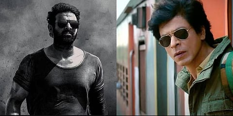 (L-R) Prabhas starrer 'Salaar' and Shah Rukh Khan in 'Dunki'