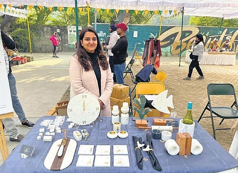 Ayushi Sharma’s Marbleous stall. (Photo | Express)